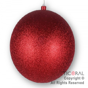 BOLA DE NAVIDAD 15 CM GLITTER ROJO x 1